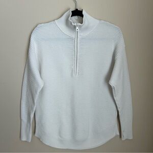 Offline by Aerie Oversized White Pull Over 1/4 Zip Sweater Sweatshirt Top Sz XS